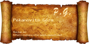 Pekanovits Géza névjegykártya