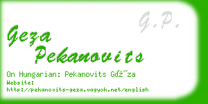 geza pekanovits business card
